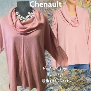 LOWEST🌺 NWT STATUS by Chenault LARGE COWL NECK TOP
